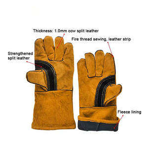 Gants de travail en cuir résistants à la chaleur, amples et protecteurs pour la soudure - Product Image 4