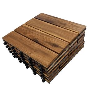 Tuiles d'extérieur en bois d'acacia vietnamien, emboîtables, imperméables, antidérapantes - Design contemporain, finition mate, garantie de plus de 5 ans - Product Image 1