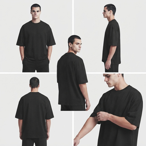 T-shirt décontracté pour homme, coupe ample, col rond, manches courtes, tissu épais, 240 GSM, t-shirt de haute qualité - Product Image 6