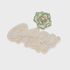 Colgante de Moissanita de Corte Redondo para Hombre, con Diamantes Verdes y Rosas, Estilo Hip Hop, Totalmente Cubierto de Piedras, Plata 925, Ideal para Regalo - Product Image 3
