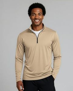 Chemises de sport à manches longues à fermeture éclair 1/4 Dry-Fit pour hommes - Product Image 5