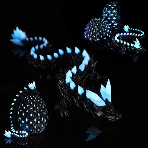 Œufs de dragon imprimés en 3D, animaux articulés, jouet anti-stress, jouet lumineux qui brille dans le noir, jouet lumineux bleu - Product Image 4