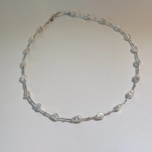 Collier en perles baroques d'eau douce naturelles réglable, boucle en argent pur S925 avec ressort, tempérament printemps-été, disponible en stock - Product Image 2