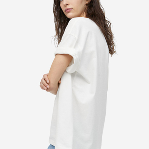 Women T-shirts Casual black and <b>white</b> contrast custom Printed Tops <b>Tee</b> Summer short sleeves custom made T shirt - Product Image 2