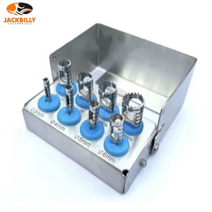 Premium Stainless Steel Dental Implant Trephine Drills <b>Kit</b> 8pcs Bone Cutting Burs Set <b>Polished</b> Surface CE Oral Surgery Medic - Product Image 5