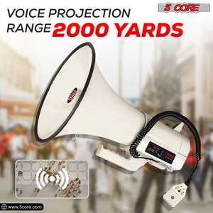 Mégaphone professionnel 5 cœurs 100W, haut-parleur PA type corne de bœuf, modèle 4501, USB, portée 2000 yards, sirène puissante, amplificateur vocal numérique - Product Image 2