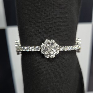 Moissanite <b>Iced</b> <b>Out</b> Clover Bracelet | 925 Sterling Silver | 10K Gold Plated | Women's Hip Hop Luxury | Wholesale OEM Supplier - Product Image 2