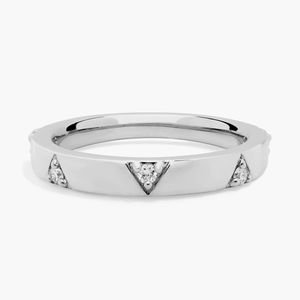 14K Yellow Gold Triangle Lab Grown Diamond Wedding Band <b>Ring</b> - Product Image 3