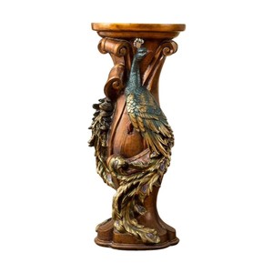 Soporte para Plantas de Madera de Nogal Hecho a Mano con Diseño de Pavo Real - Base de Pedestal Artísticamente Tallada al por Mayor - Product Image 2