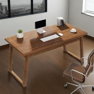 โต๊ะทำงานไม้สำหรับผู้บริหารขนาด 55 นิ้ว พร้อมลิ้นชัก สไตล์โมเดิร์นกลางศตวรรษ เหมาะสำหรับใช้ในบ้านหรือสำนักงาน - Product Image 4