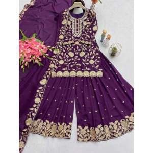 Conjunto de traje de fiesta para mujer de diseñador con bordado y lentejuelas trabajo Elegante ropa de noche - Product Image 3