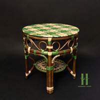 Table basse ronde en rotin écologique, faite à la main, meubles naturels, style bohème, table de salon, fabricant vietnamien