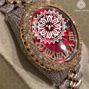 Montre de luxe pour femme Charm_Jewells en acier inoxydable, boîtier ovale 38 mm, quartz analogique, verre saphir, design tendance - Product Image 2