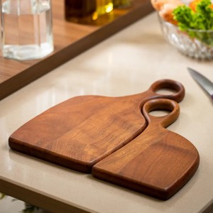 Elegante bandeja ovalada de madera para servir, exquisitamente elaborada, que combina un diseño moderno minimalista con la calidez atemporal. - Product Image 5