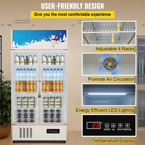 Frigorifero per Vini e Bevande con Porta in Vetro e Luce LED, per Casa e Ufficio, 23 Cu. Ft. Ft." - Product Image 6