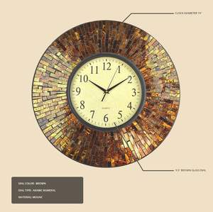 Reloj de Pared Decorativo de Metal con Mosaico Dorado de Lujo para Sala de Estar, Dormitorio u Oficina - Product Image 2