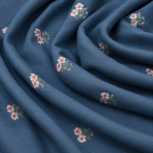 Tela vaquera bordada con telas de bordado de algodón y tela de lentejuelas para marcas de moda, fabricantes de prendas de vestir, suministro de exportación OEM - Product Image 6