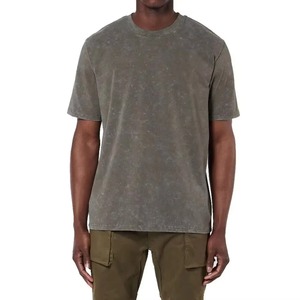 Men's Solid Color Short Sleeve T-Shirt O-Neck Washed 100% Cotton Jersey Knitted Silk Screen Printed Breathable Blank Vintage - Product Image 1