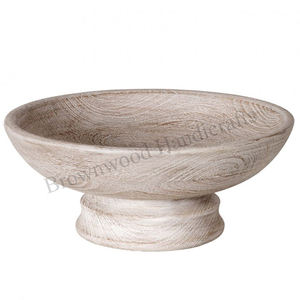 Nouveau design Bol à salade rond en bois massif sculpté à la main, sans danger pour les aliments, nouveau design, approvisionnement direct en usine à bas prix - Product Image 5