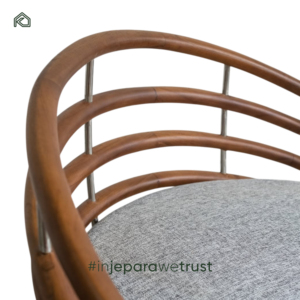 Premium Durable Modern Indonesia Teak Wood Chaise Lounge Dining Chair Comfortable <b>Cushioned</b> Solid Wood Hotel Bedroom Living Room - Product Image 5