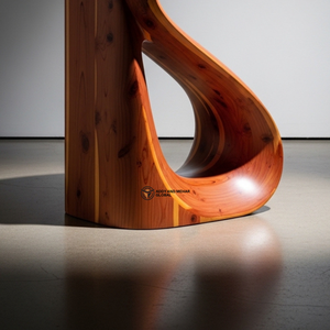 Tabouret en bois en spirale design – Table d'appoint contemporaine en bois massif pour une décoration intérieure moderne - Product Image 6