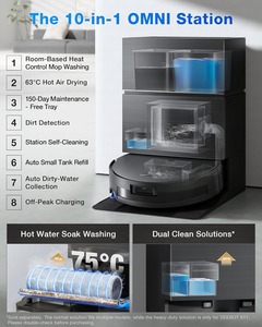 หุ่นยนต์ดูดฝุ่นและถูพื้น X11 PRO Omni แรงดูด 19,500Pa พร้อมระบบทำความสะอาดตัวเองทันที ไม่พันกัน ลูกกลิ้งถูพื้นแบบยกอัตโนมัติ สำหรับพรม - Product Image 2