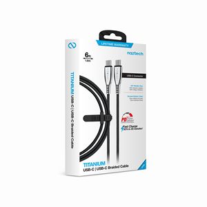 Cavo Dati USB-C a USB-C Intrecciato in Titanio da 6 Piedi - Product Image 2