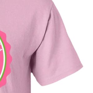 T-shirt rose imprimé graphique, manches courtes, col rond, en coton, personnalisé, décontracté, mode streetwear, confortable - Product Image 2
