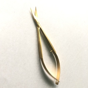 Ciseaux à extensions de cils de haute qualité plaqués or, ciseaux à ressort pour manucure, ciseaux à cils durables avec étiquette privée - Product Image 2