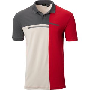 Polo de Manga Corta Azul Claro para Hombre con Ribete Rojo Marino, Tejido Piqué Informal, Transpirable, de Color Sólido, Corte Regular - Product Image 1