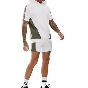 Ensemble de survêtement personnalisé en nylon et polyester, short et veste coupe-vent, deux pièces, pour homme, été - Product Image 1