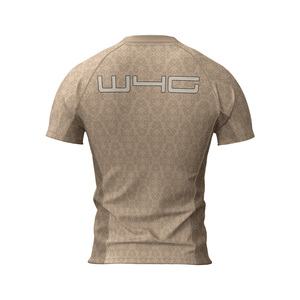 Customized Men's <b>Short</b> Sleeve Crew Neck <b>Compression</b> Gym Shirt Geometric Pattern Quick Dry Eco Friendly High Quality Gym Top - Product Image 2