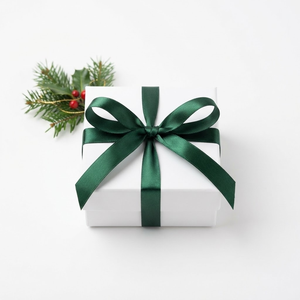 Cinta de Satén Verde Oscuro de 6mm, de una Sola Cara, Personalizable, Directo de Fábrica, Rollo de 350 Metros para Envoltura de Regalos de Navidad, Venta al por Mayor y Menor - Product Image 2