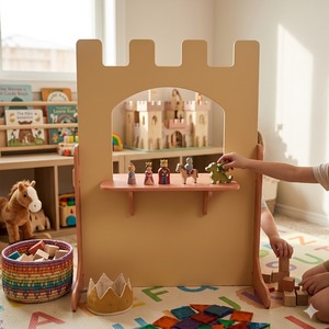 Juego de rol interior para niños, castillo de madera, área de juegos duradera estilo americano, castillo de madera americano - Product Image 4