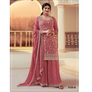 Traje Sharara Palazzo de Chinon Pesado con Bordado de Lentejuelas y Trabajo Zari, Compre Directamente del Proveedor a Precio de Fábrica - Product Image 1