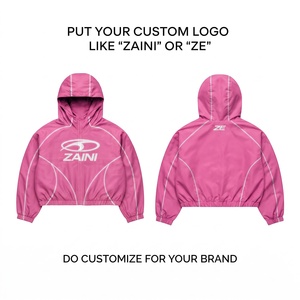 Premium 80 GSM Polyester Windbreaker <b>Jacket</b> <b>Pink</b> Lightweight <b>Waterproof</b> Breathable Winter Front Logo Position Outdoor Wear - Product Image 1