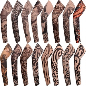 Manchons de compression unisexes à imprimé tatouage, protection anti-UV, pour cyclisme, course à pied, fitness en extérieur - Product Image 1