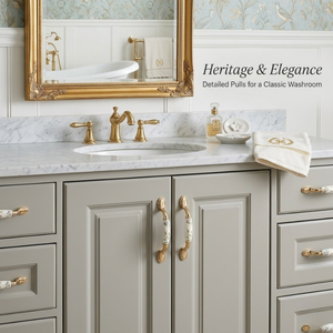 Luxury Floral Ceramic Brass <b>Drawer</b> Handle Decorative Cabinet <b>Pull</b> Premium Furniture Hardware for Wardrobes <b>Drawers</b> and Cabinets - Product Image 2