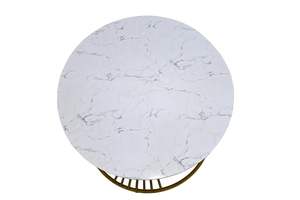 Coffee <b>Table</b> | Modern Gold <b>Side</b> <b>Table</b> for Living Room & Bedroom | Round Metal Accent <b>Table</b> with <b>Storage</b> Shelf - Product Image 3