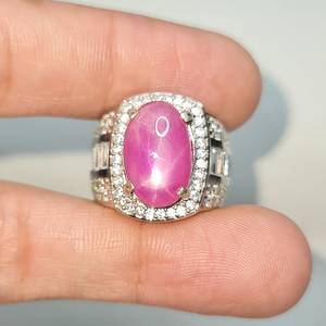 Anillo de Plata con Rubí Estrella Birmano Natural, Hecho a Mano, con Gema de Mogok, Myanmar, Plata de Ley 925, Joyería de Lujo para Hombre - Product Image 5