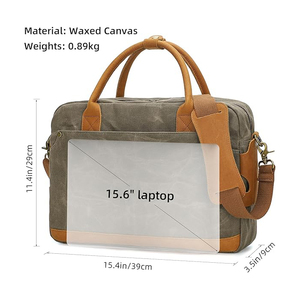 Sac à bandoulière unisexe en cuir de vachette grande capacité, sacoche d'affaires vintage en cuir véritable avec compartiment amovible pour ordinateur portable, motif géométrique - Product Image 3