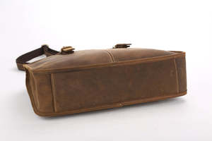 Antique Style Leather Laptop Briefcase for Men Vintage Crossbody Messenger Shoulder <b>Bag</b> with Multi Compartment Organizer - Product Image 4