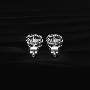 Cushion Cut Diamond <b>Stud</b> <b>Earrings</b> with Twisted Rope Frame Minimalist diamond <b>Earrings</b> <b>Fine</b> Jewelry Classic Diamond <b>Earrings</b> - Product Image 4