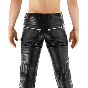 Pantalones de Cuero Lisos para Hombre, Más Vendidos, Cintura Media, Estilo Urbano, Logotipo Personalizado, Corte Recto, con Función Antiarrugas - Product Image 5