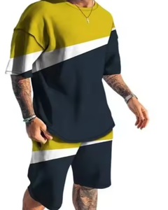 Summer Sports and Short Sleeved Shorts Set Cotton T-<b>Shirt</b> Oversized With Black Breathable Short Full Set - Product Image 6