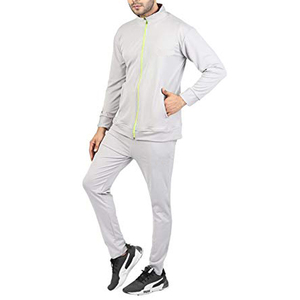 Survêtement léger à capuche pour homme, séchage rapide, gris uni, fermeture éclair intégrale, vêtements de sport décontractés avec poches latérales, idéal pour le printemps - Product Image 4