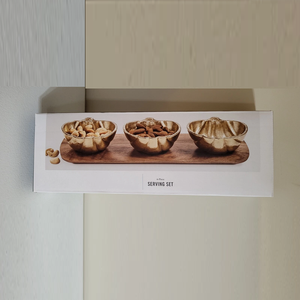 Ensemble de bols en or de luxe en forme de citrouille avec plateau en bois, élégant plateau de service 3 pièces en métal pour noix et amuse-gueules, idéal pour la décoration des fêtes d'automne - Product Image 6