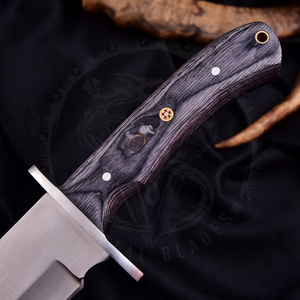 Handmade Damascus Hunting Bowie Knife High Quality Collectible Premium Wood Handle High Carbon Steel Blade Camping Outdoor Knife - Product Image 2