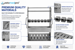 Support de Stérilisation et de Stockage pour Osteotomes LAMBOTTE de 9 pouces ZETOMEDPRO Certifié CE Norme de Sécurité ISO 13483 Durée de Vie 3 Ans - Product Image 3