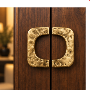 Poignée de porte texturée en forme de C, finition or antique, poignée de meuble distincte, quincaillerie de mobilier pour intérieurs modernes - Product Image 5